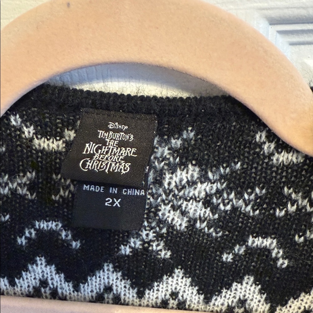 The Nightmare Before Christmas Fair Isle Cardigan Sz 2X - Picture 5 of 6